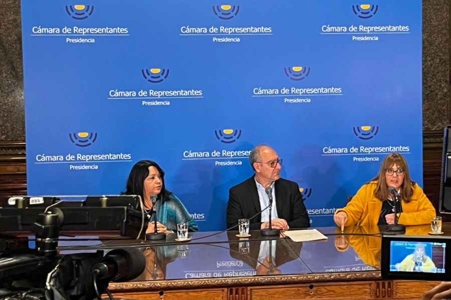 Conferencia de prensa. Foto: Twitter de Bettiana Díaz.
