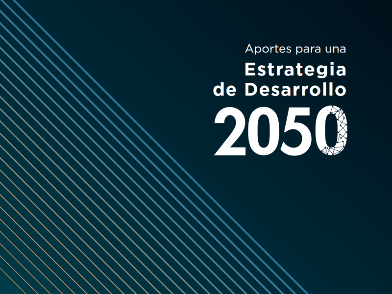 Portada de la publicación Aportes para una Estrategia Nacional de Desarrollo Uruguay 2050.