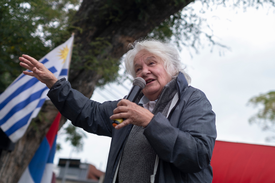 Lucía Topolansky durante la inauguración del comité de base Martín Fierro, en Montevideo. Foto: Pablo Vignali, adhocFOTOS