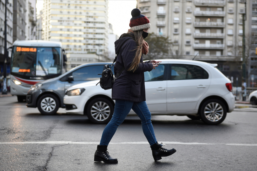 Ola de frio polar, centro de Montevideo. Foto: Daniel Rodriguez /adhocFOTOS