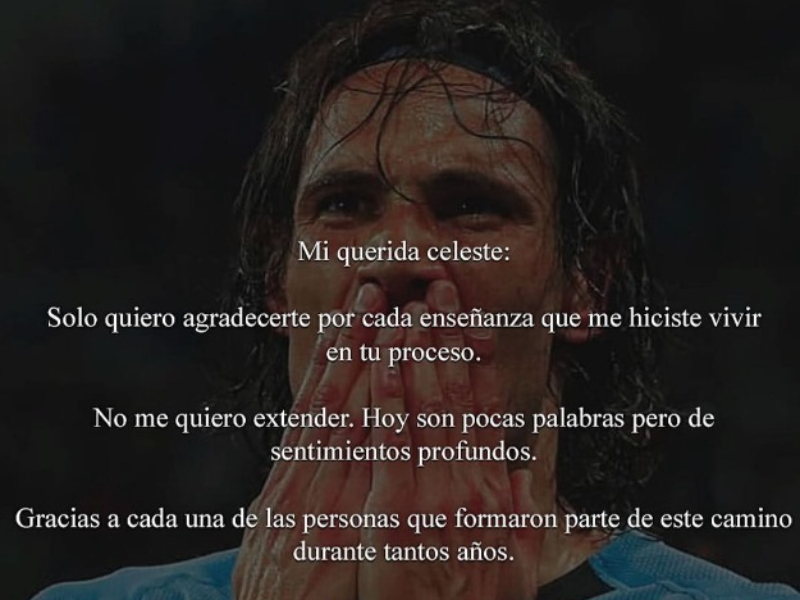 Renuncia de Cavani. Redes sociales de Edinson Cavani.