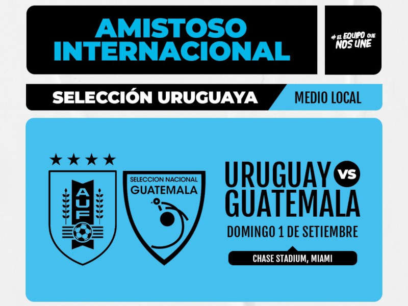 Uruguay medio local jugará frente a Guatemala. Imagen: Twitter de la AUF.