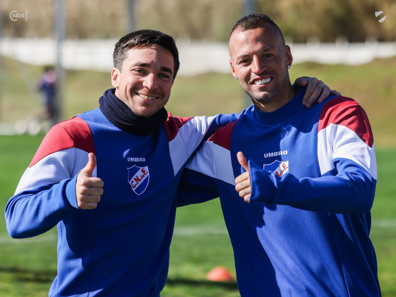 Mauricio Pereyra y Nicolás López en Los Céspedes. Foto: Twitter del Club Nacional de Football.