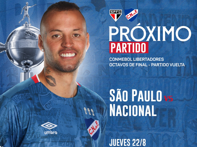 San Pablo vs Nacional por Copa Libertadores de América. Imagen: Twitter de Nacional.