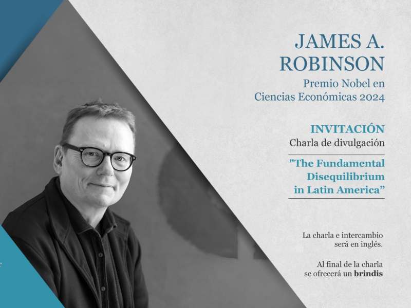 Premio Nobel James A. Robinson en Uruguay. Imagen: Universidad de la República.
