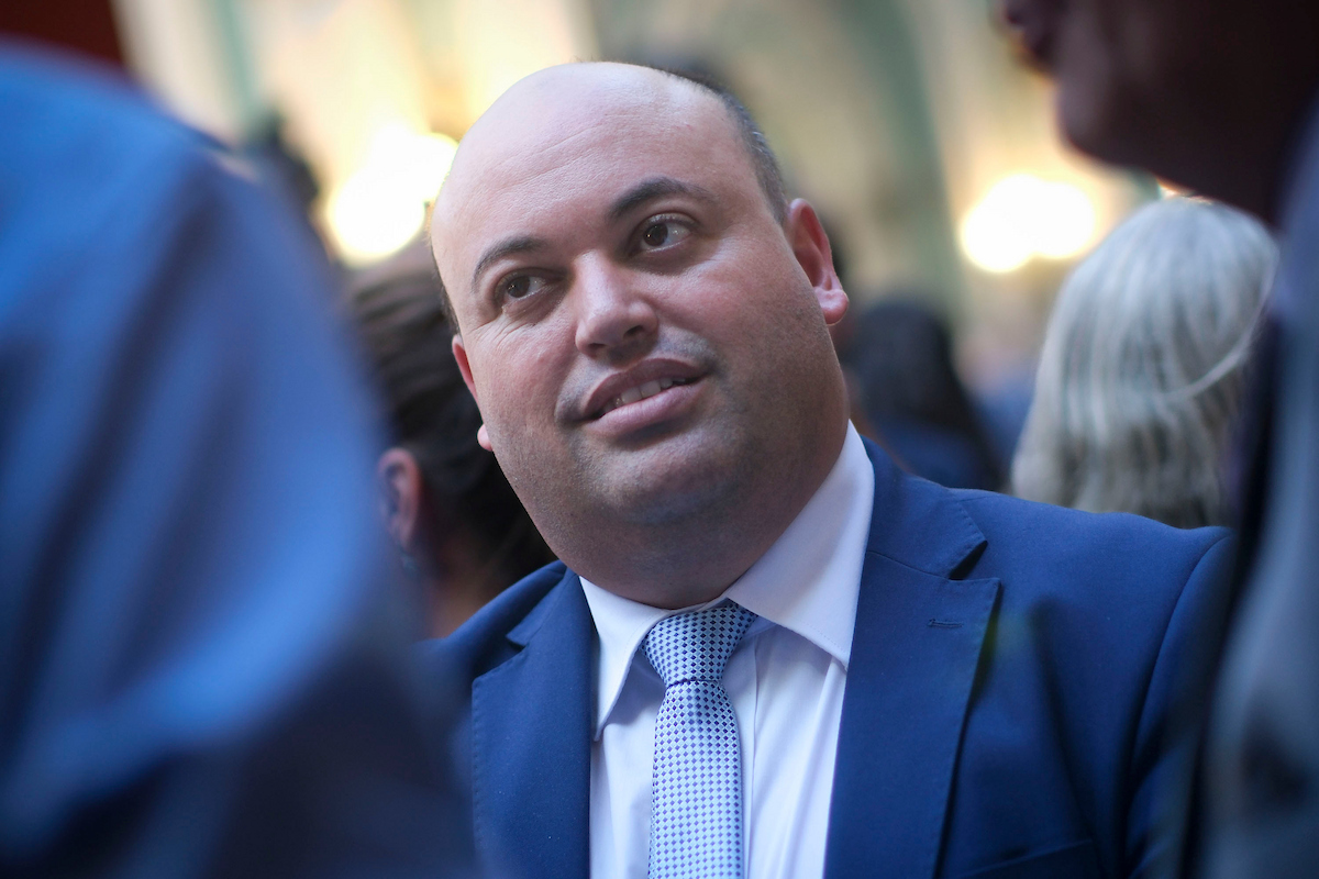Nicolás Viera durante la asunción de autoridades en el Ministro de Relaciones Exteriores, en la sede de la cartera, en Montevideo. Foto: Pablo Vignali / adhocFOTOS
