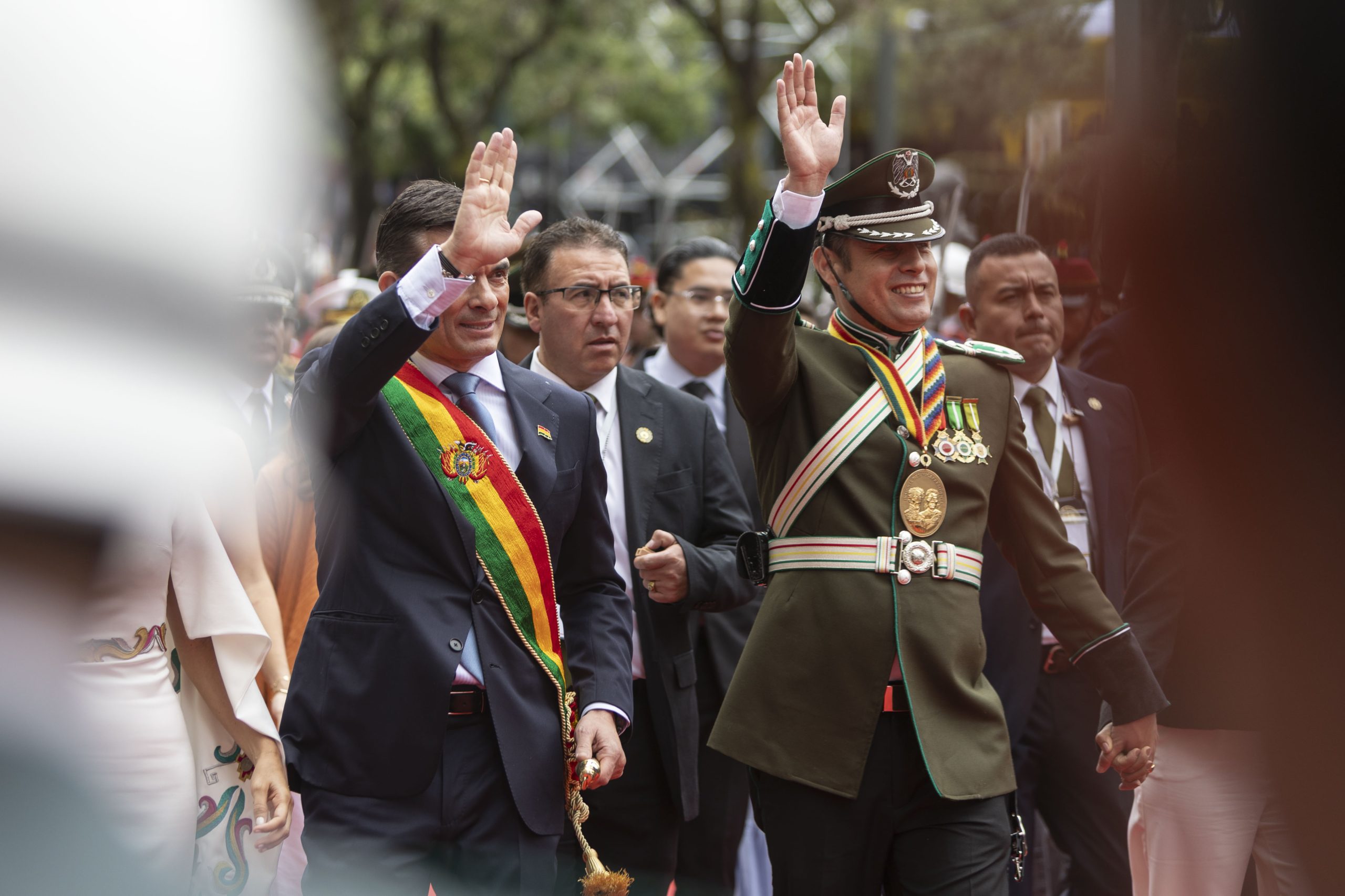 El presidente Rodrigo Paz junto al vice Edmand Lara. Imagen: Presidencia de Uruguay.